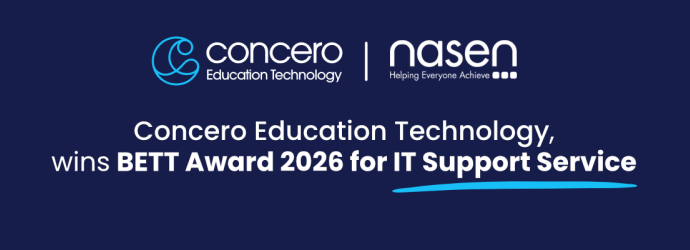 nasen Techonolgy Sponsor Concero Education Technology wins BETT Award 2026 for IT Support Service