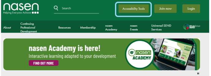 We are delighted to announce the launch of a new accessibility feature on the nasen website: the Recite Me Assistive Toolbar. 