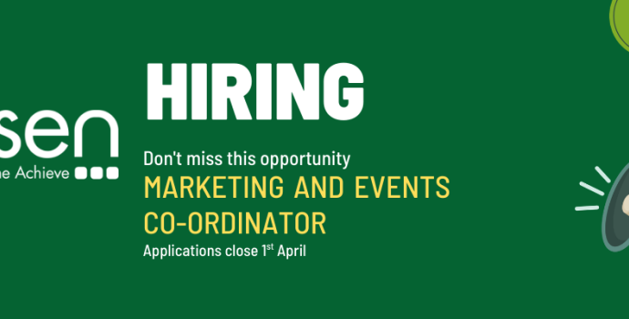 nasen hiring. Don't miss this opportunity! Marketing and Events Co-ordinator. Applications close 1st April