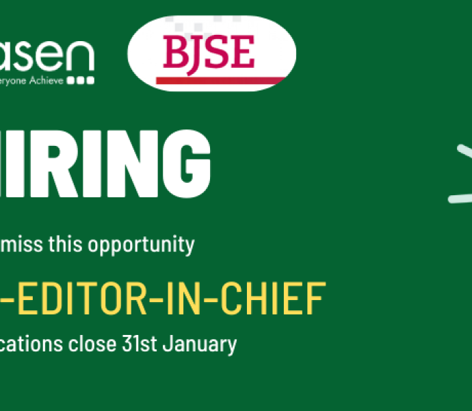 BJSE - Hiring Co-editor-in-chief, applications close 31st January