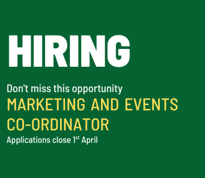 nasen hiring. Don't miss this opportunity! Marketing and Events Co-ordinator. Applications close 1st April