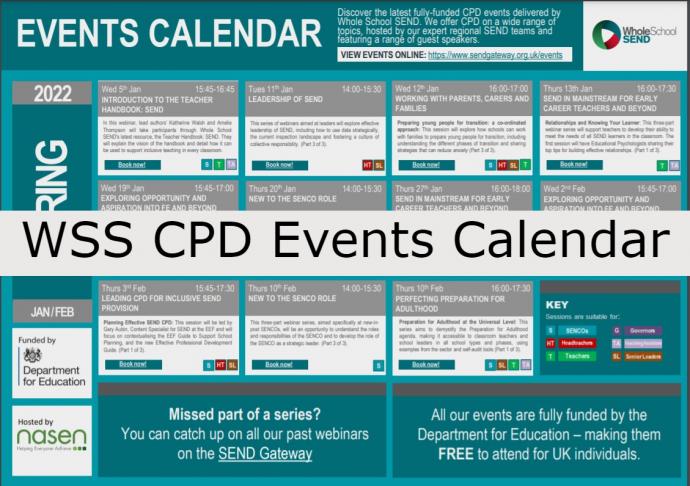 WSS Spring Events Calendar Cover Image
