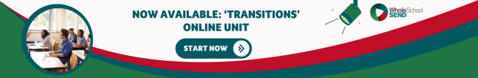 advertising banner for online unit 20. Banner reads 'now available: transitions online unit. Start now.'