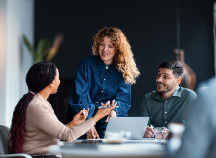 professionals around a table in a meeting